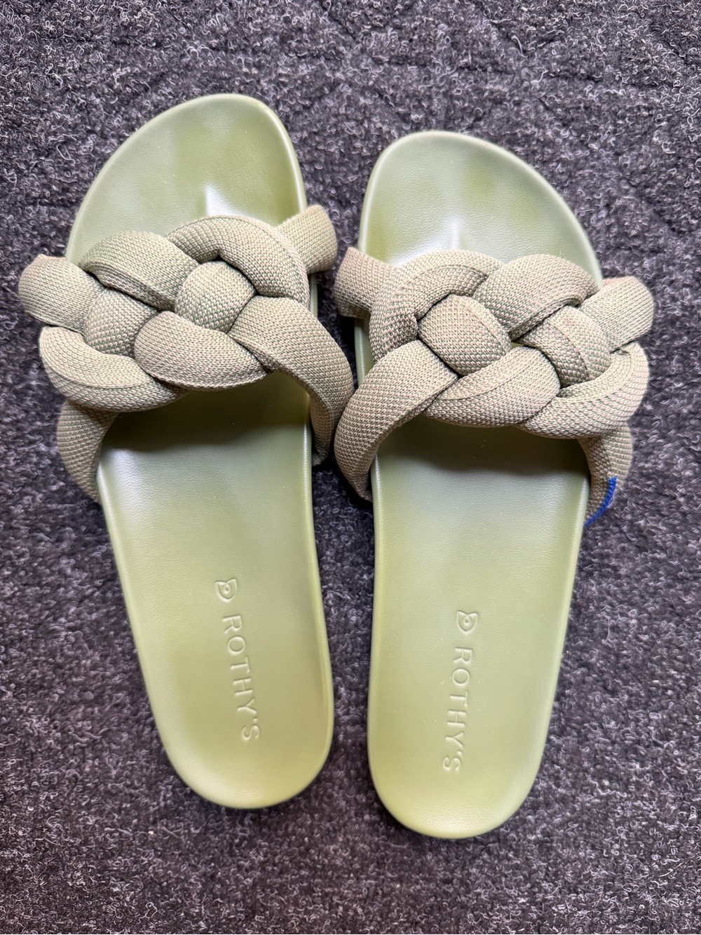 Rothy's Bubble Slide Sandals - Green - 7.5